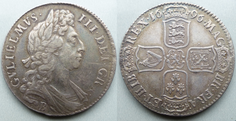 William III 1696 Bristol mint halfcrown